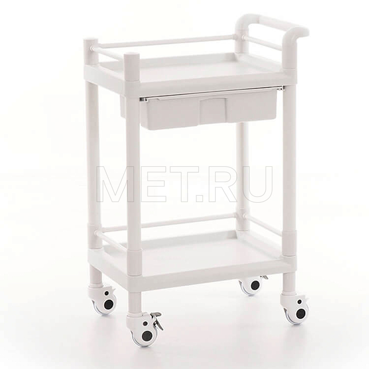 МЕТ SPY-120 Столик манипуляционный с 1 ящиком и 2 полками