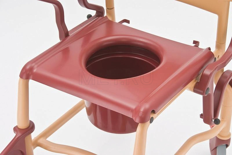 REBOTEC Bonn, Германия Стул-туалет на колесах усиленный, бежевый/рубин MET