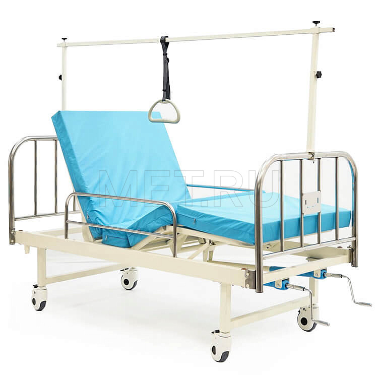 Кровать медицинская механическая c инклинометрической рамой MET NOX + рама Балканского Кровать медицинская механическая c инклинометрической рамой