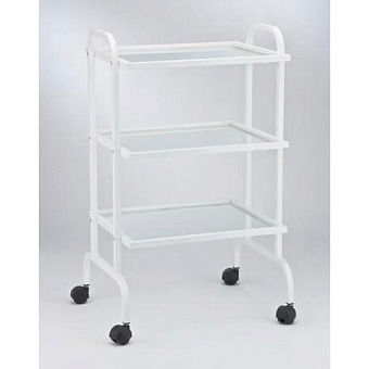 Столик инструментальный трехполочный, полки-закаленное стекло