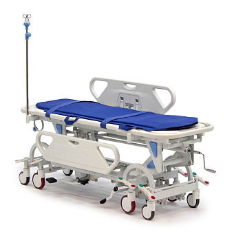 Тележка-каталка для перевозки больных с гидравлической системой регулировки высоты