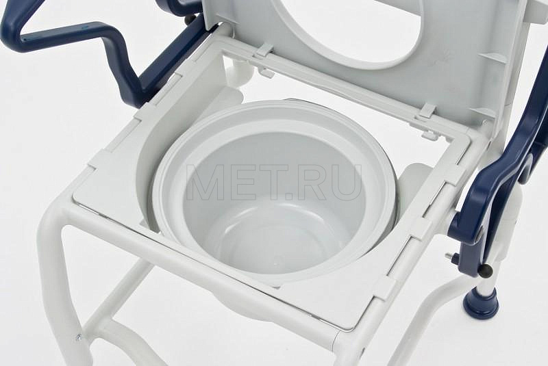 Rebotec Kiel, Германия Туалетный стул с санитарным оснащением, усиленный, серый/синий МЕТ