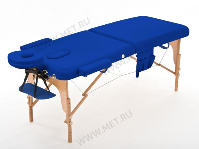 Med-Mos JF-AY 01 Массажный стол складной  двухсекционный на деревянном каркасе, синий от производителя