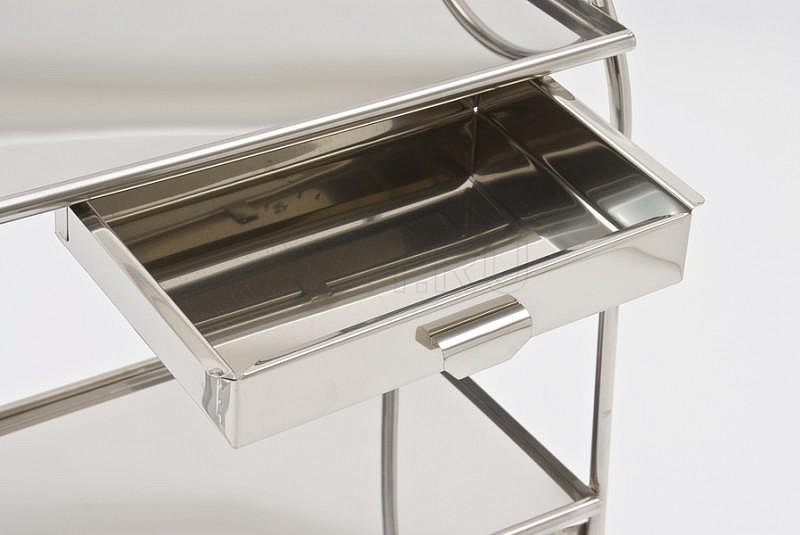 СИя 2-01 (2-1) Инструментальный двухполочный  столик с ящиком, нерж.сталь МЕТ