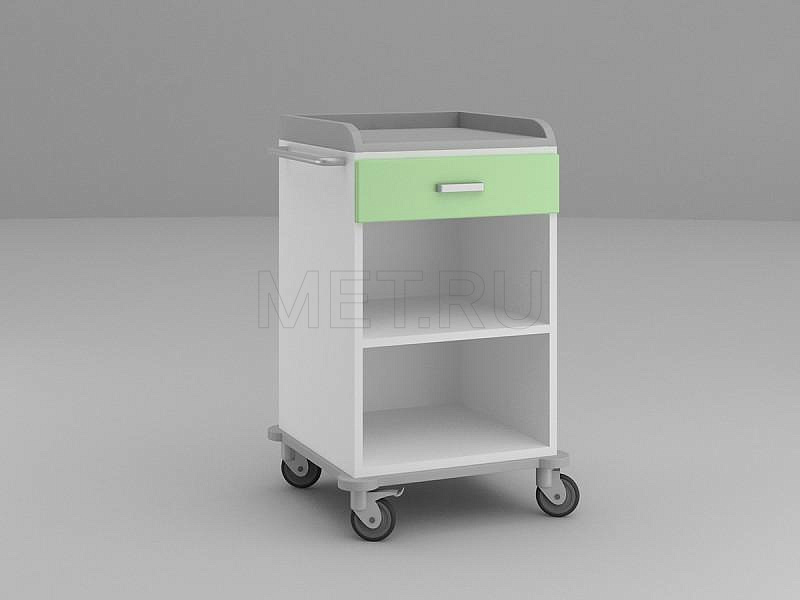 ТММ.01.00 Стол анестезиолога с выдвижным ящиком и нишей с полкой