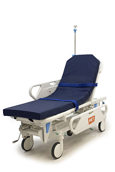 Тележка-каталка для перевозки больных с механической системой регулировки высоты 