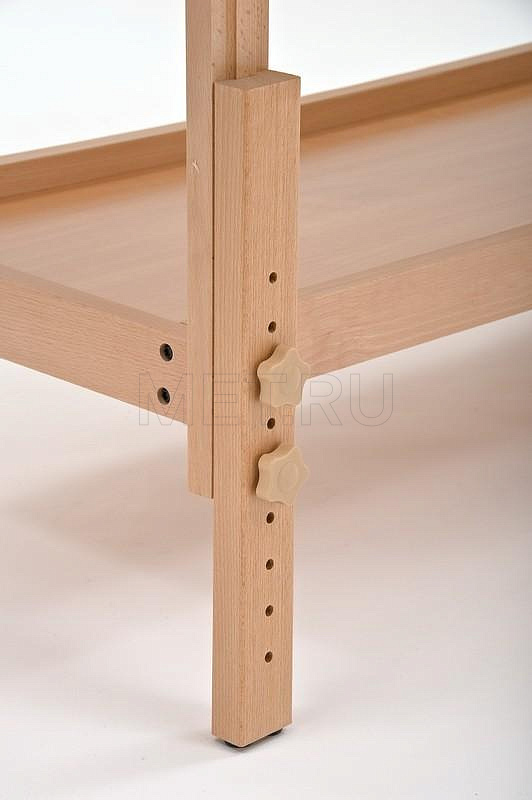 FIX-1A Массажный стационарный стол с рамой из бука и вырезом для лица, бежевый