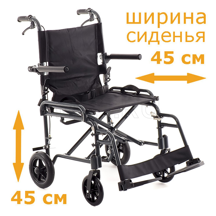 MET 903 Кресло-каталка складная Увеличенного размера, облегчённая, грузоподъемность 130кг от производителя