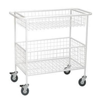 Тележка внутрикорпусная медицинская с двумя корзинами 100х50 см