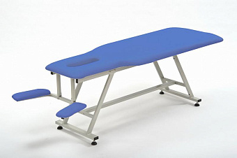 Массажный стол стационарный, сталь с синей обивкой