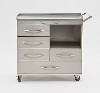 Столик анестезиолога из нержавеющей стали с выдвижной полкой