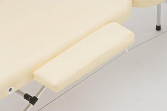 Складной двухсекционный массажный стол на алюминиевом каркасе, бежевый