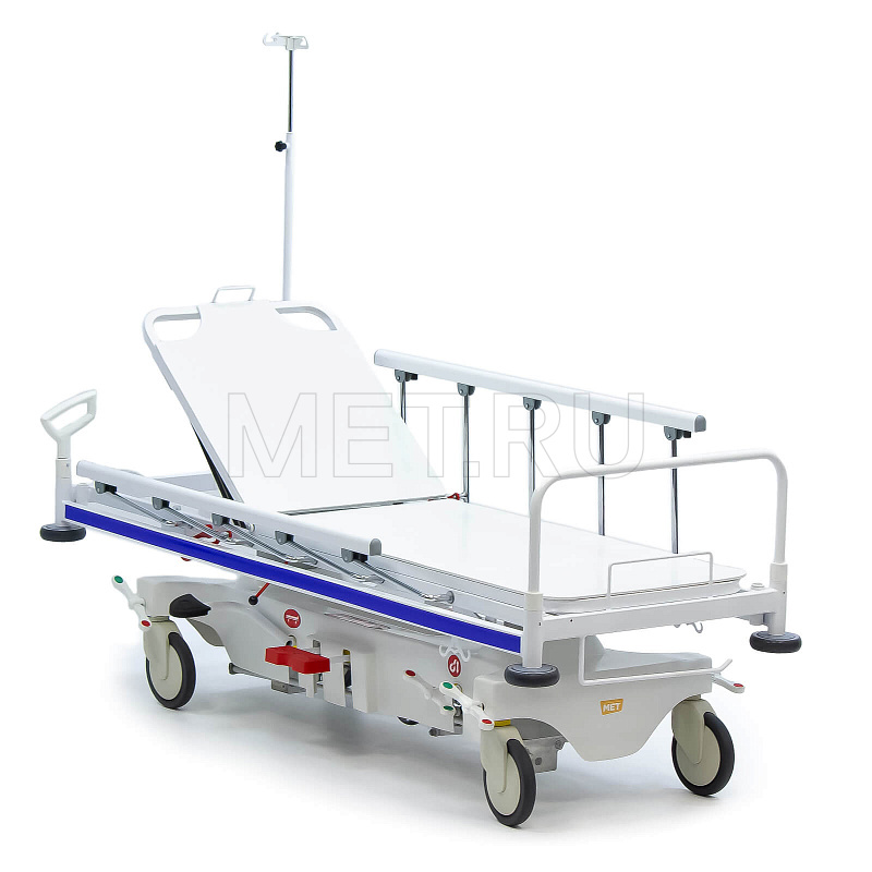МЕТ TB-160 Тележка-каталка для перевозки больных с гидравлической системой регулировки высоты MET