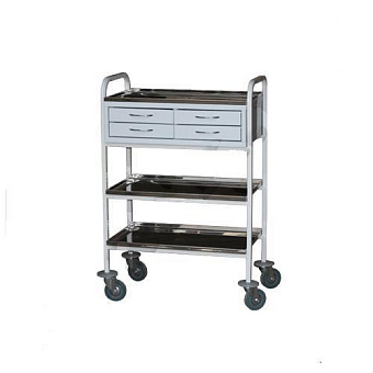 Стол манипуляционный со столешницей и полками из пластика