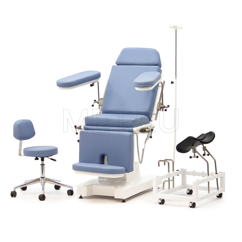 МЕТ GK 05   Универсальное гинекологическое и проктологическое кресло с электроприводом, платформой для аксессуаров и стулом для врача