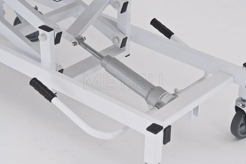 КСМ   (бежевая) Тележка для перевозки больных  с гидроприводом, рентгенопрозрачная головная секция МЕТ