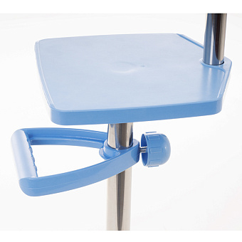 Инфузионная стойка-штатив  с ручкой и  столиком для аппаратуры