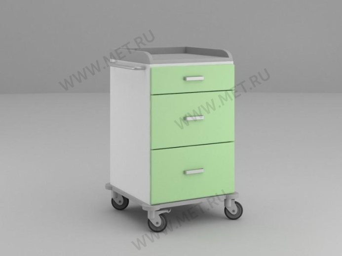 ТММ-0106 Стол анестезиолога с одним средним и двумя большими выдвижными ящиками от производителя