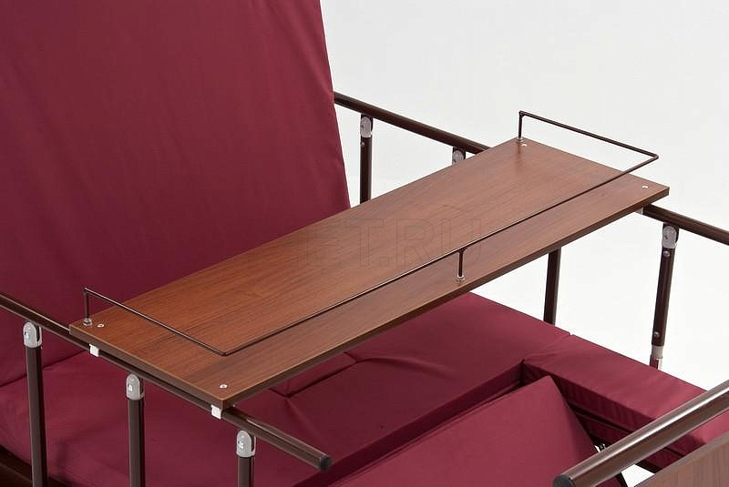 КМФ 942 кардио Кровать кресло  для лежачих больных  с туалетом и столиком, складные ограждения МЕТ