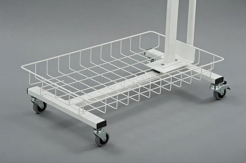 М138-04 Столик прикроватный с откидной столешницей, корзиной и инфузионной стойкой