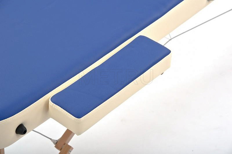 JF-AY01 Стол массажный складной деревянный трёхсекционный, сине-кремовый