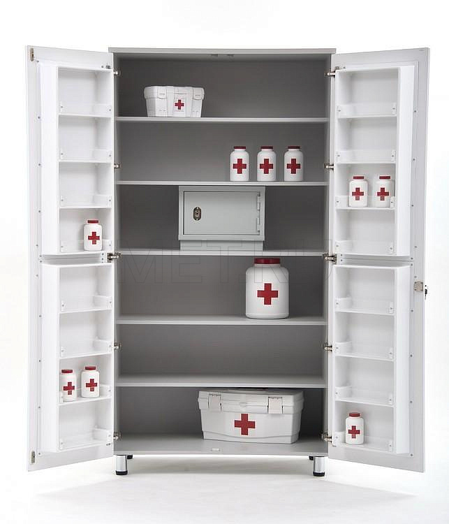 ША01-00 БЕЛЫЙ Шкаф для медикаментов, ячейка ЛДСП, 16 ячеек (1000*560*1910) от производителя