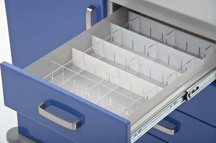 ТММ-0203 Широкий стол анестезиолога - тумба с выдвижными ящиками и дверцей от производителя