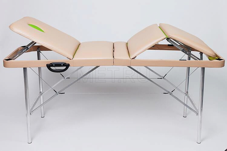 Четырёхсекционный массажный стол с регулируемым изломом ножного сегмента панели и поднимающимся изголовьем Люкс 60+ Четырёхсекционный массажный стол с регулируемым изломом ножного сегмента панели и поднимающимся изголовьем