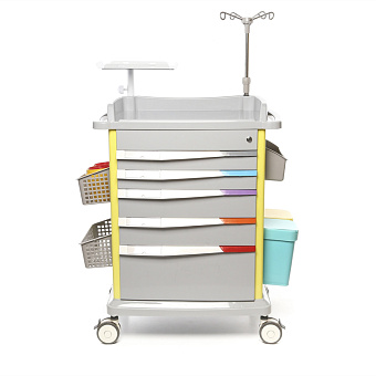 Тележка внутрибольничной скорой помощи с цветовой кодировкой