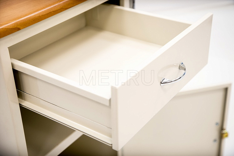 KL1-В Тумба металлическая с топом и откидной столешницей из ламината МЕТ