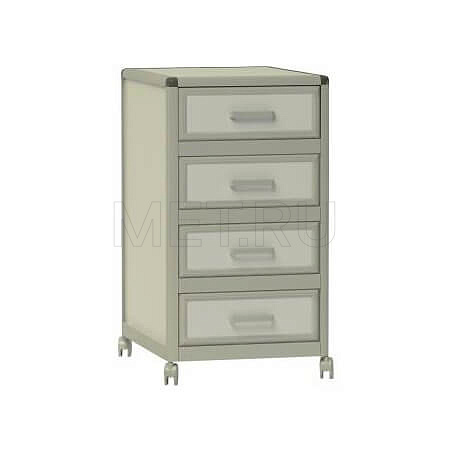 Тумба лабораторная с четырьмя выдвижными ящиками ТЛп.04.00 ПЛАСТИК Тумба лабораторная с четырьмя выдвижными ящиками