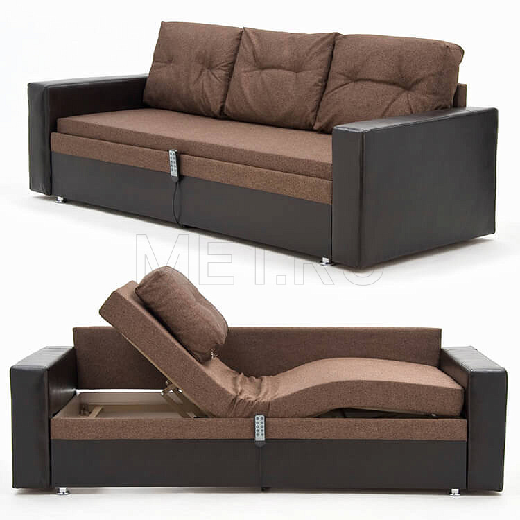 МЕТ JEN с кожаными подлокотниками Диван кровать с электроприводом