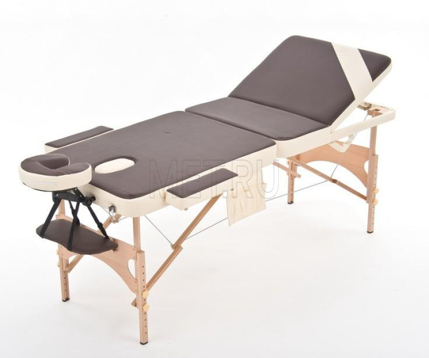 Wendermann Wood 02 Стол массажный переносной трёхсекционный, деревянный, коричнево-кремовый