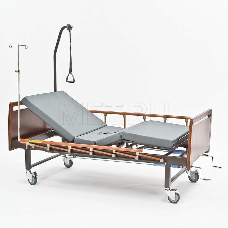 Е-8 WOOD WC Четырехсекционная кровать  для лежачих больных c туалетом