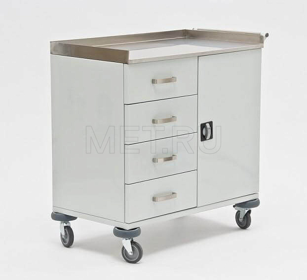 Столик   анестезиолога,каркас - полимерн. окраска, столешница нерж МЕТ AR-45 Столик   анестезиолога,каркас - полимерн. окраска, столешница нерж