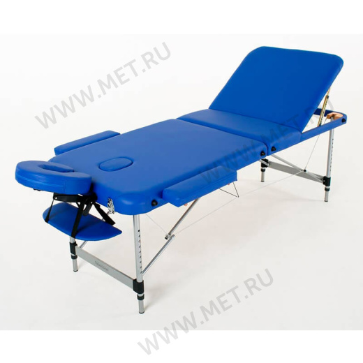 JFAL01A Складной трёхсекционный массажный стол на алюминиевом каркасе, синий от производителя