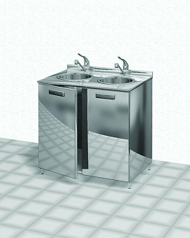 Тумба с двойной мойкой