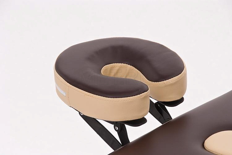 JF-AY01 Массажный складной трёхсекционный стол с рамой из бука, коричнево-бежевый МЕТ