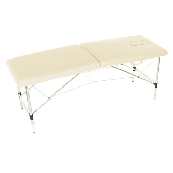 Складной массажный стол на алюминиевом каркасе, бежевый