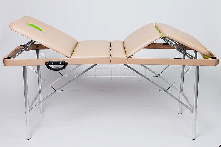 Люкс 60+ Четырёхсекционный массажный стол с регулируемым изломом ножного сегмента панели и поднимающимся изголовьем MET