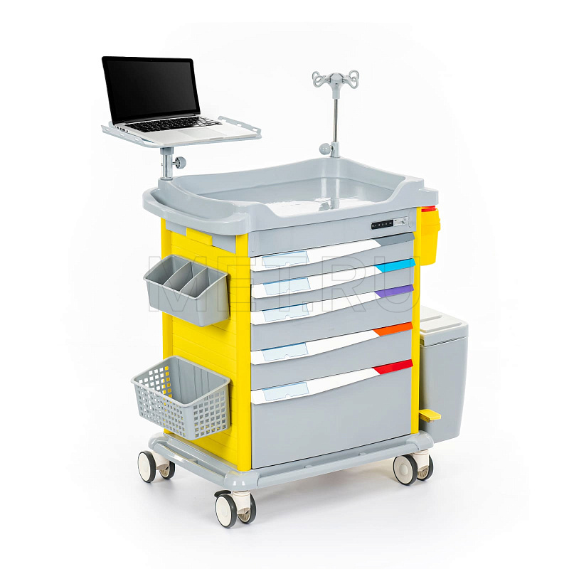 MET PSC-160 Тележка медицинская универсальная желтая 