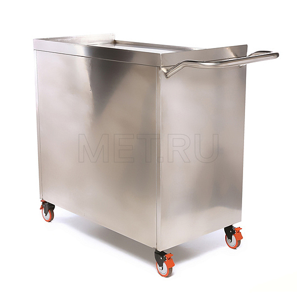 МЕТ ТN-530 Стол анестезиолога с двумя выдвижными ящиками и отделением, столешница закаленное стекло MET