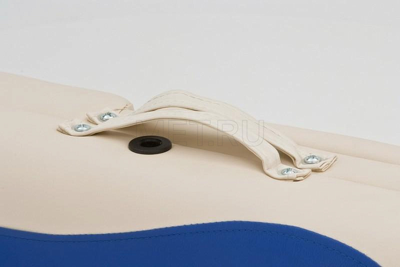 Med-Mos JFAL01А Стол массажный переносной трехсекционный алюминиевый, сине-кремовый MET