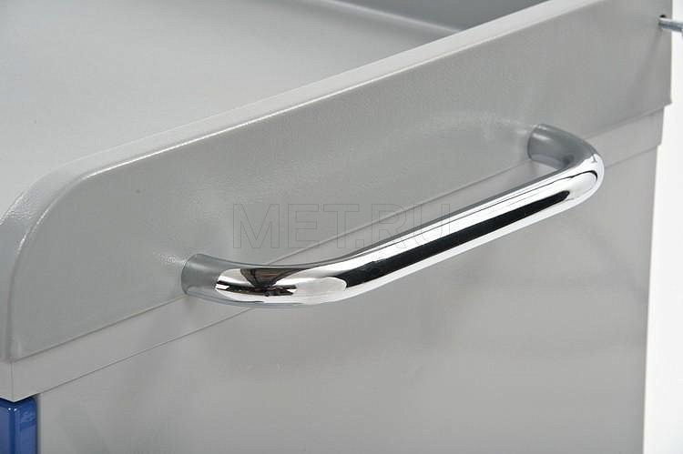 ТММ-0203 Широкий стол анестезиолога - тумба с выдвижными ящиками и дверцей MET