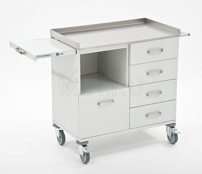 МЕТ AR–45 Столик мобильный для анестезиолога  , столешница-нерж