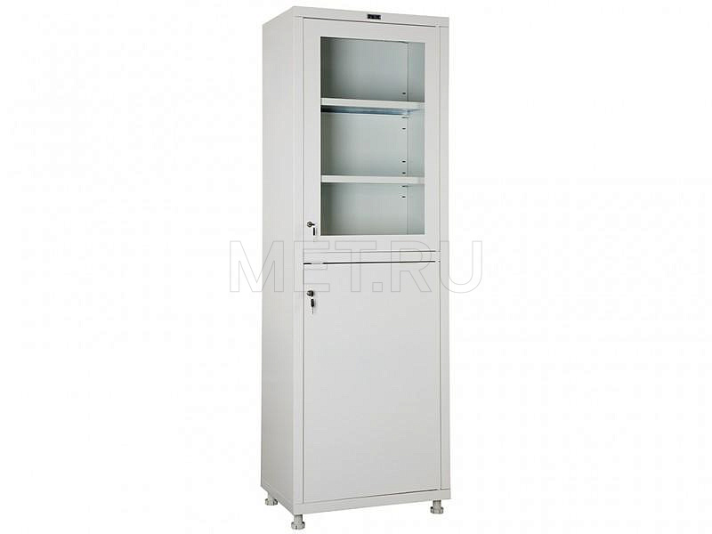 Эконом 1760 (РМ) (60*40*175) Шкаф медицинский узкий с верхней стеклянной дверью от производителя