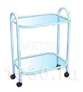  Столик процедурный  RM c 2 полками из стекла