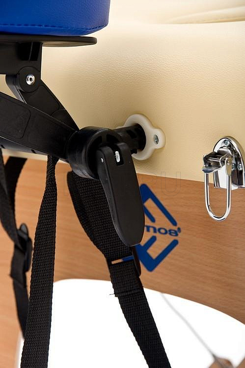 Med-Mos JF-AY 01 Складной массажный стол 2-х секционный деревянный, бежево-синий