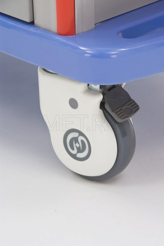 G-70 металлопластиковый Столик реаниматолога и деж.медсестры, с  бункером для лекарств MET