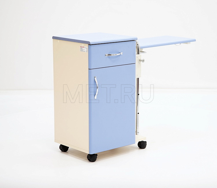 KL1-А Тумба прикроватная с фасадами, топом и откидной столешницей из ламината, голубой фасад от производителя